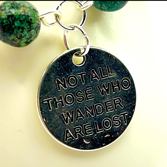 Handmade Compass Necklace Set with Natural African Turquoise Stones! - Picture 7 of 8